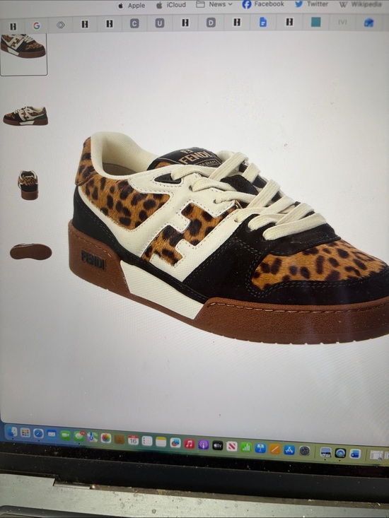 Fendi Shoes - NWT Fendi Leopard-Print Low-Top Sneaker in Black, Cream & Brown w/ box &laces!